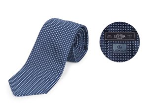 CORBATA LESTER BY LEXUS COLOR AZUL OSCURA CON PUNTOS CELESTES