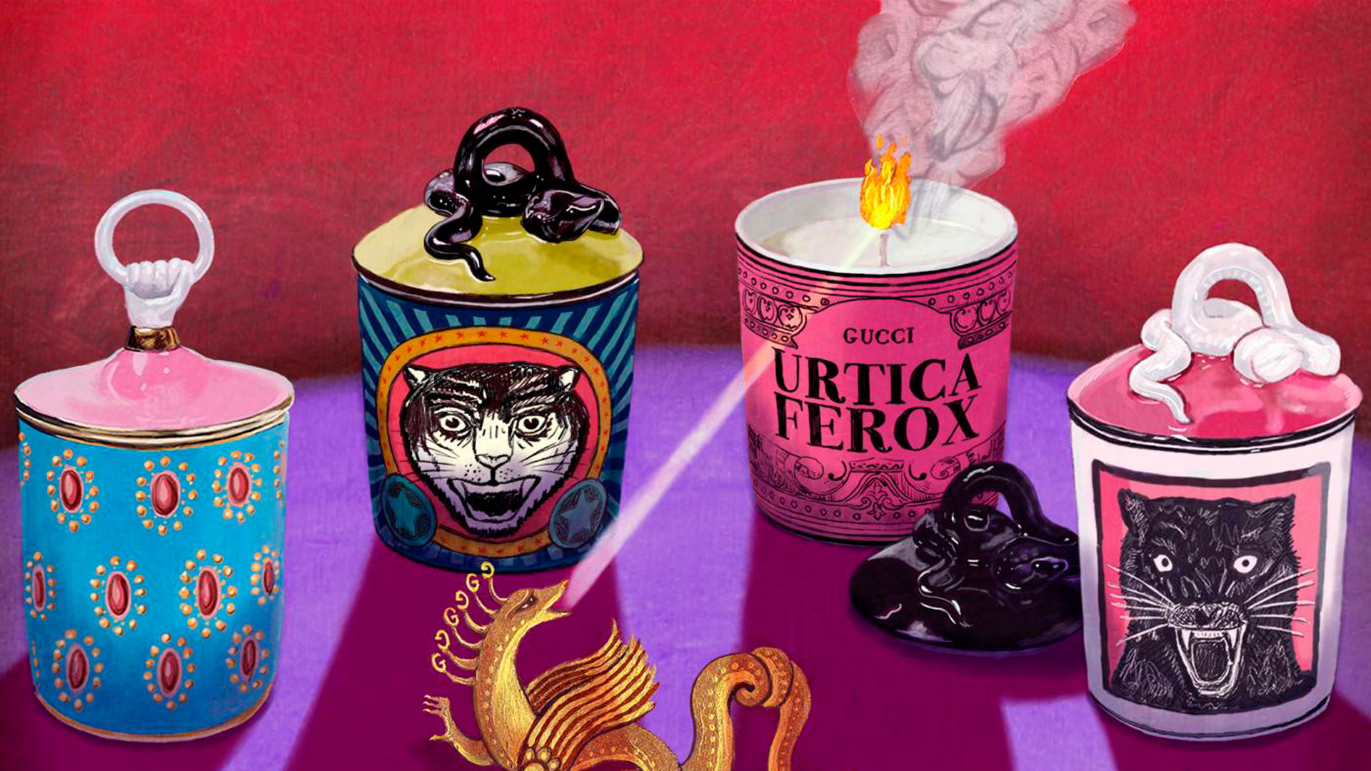 Ilustraciones de la nueva colección de Gucci Decor