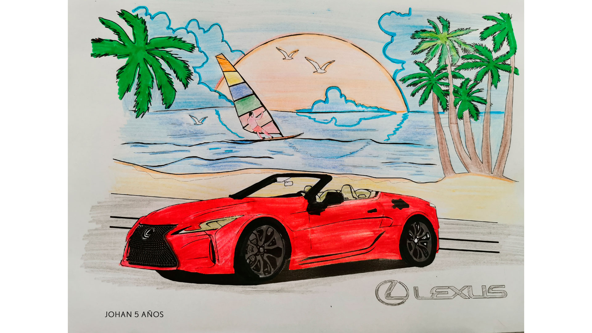 Imagen de Lexus ilustrado en blanco y negro