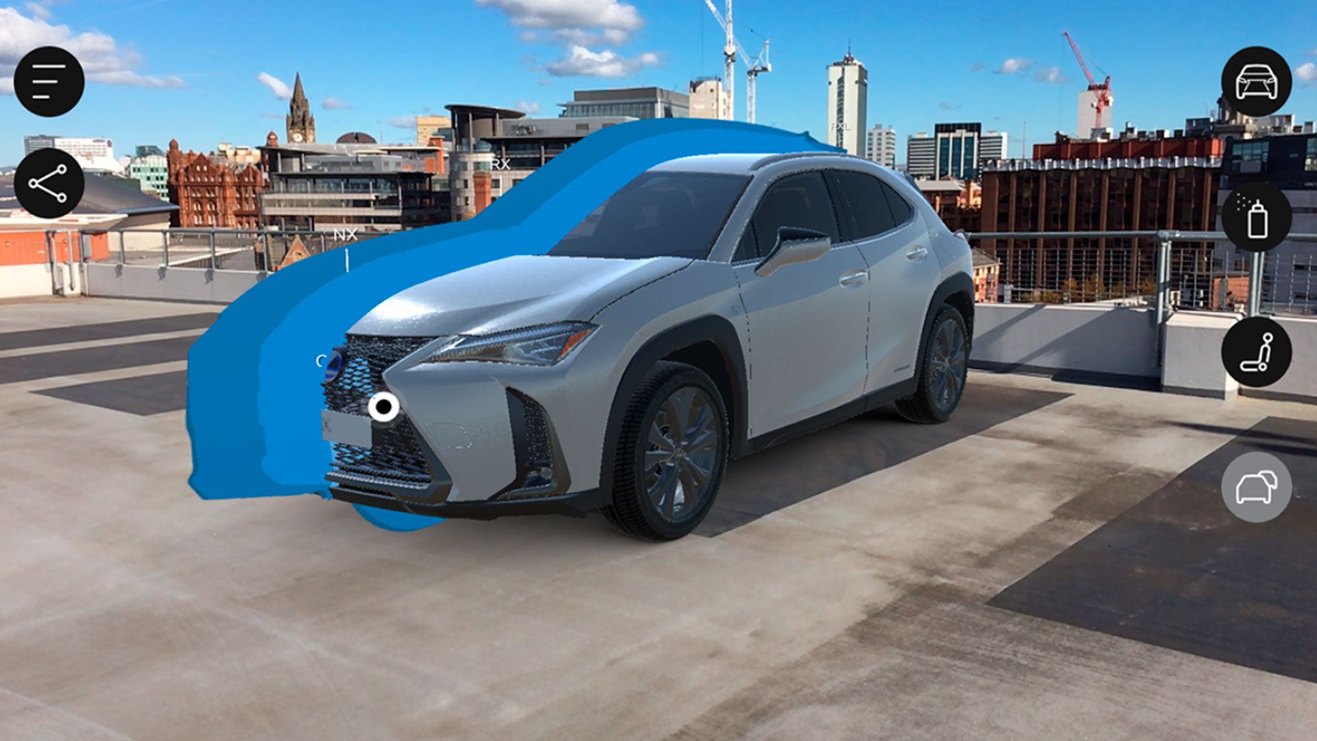 Imagen del Lexus UX en realidad aumentada