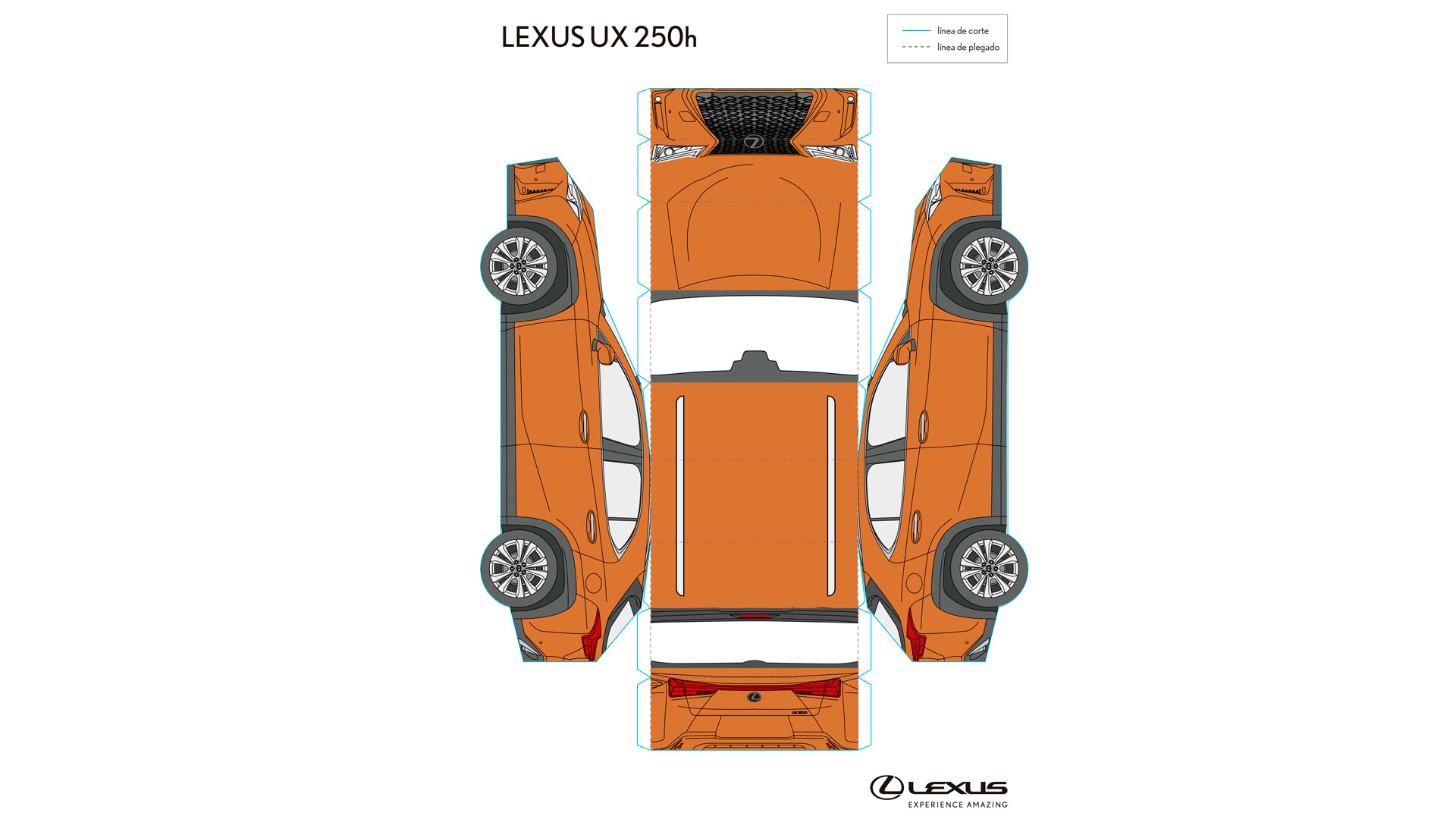 Imagen de un recortable del Lexus UX