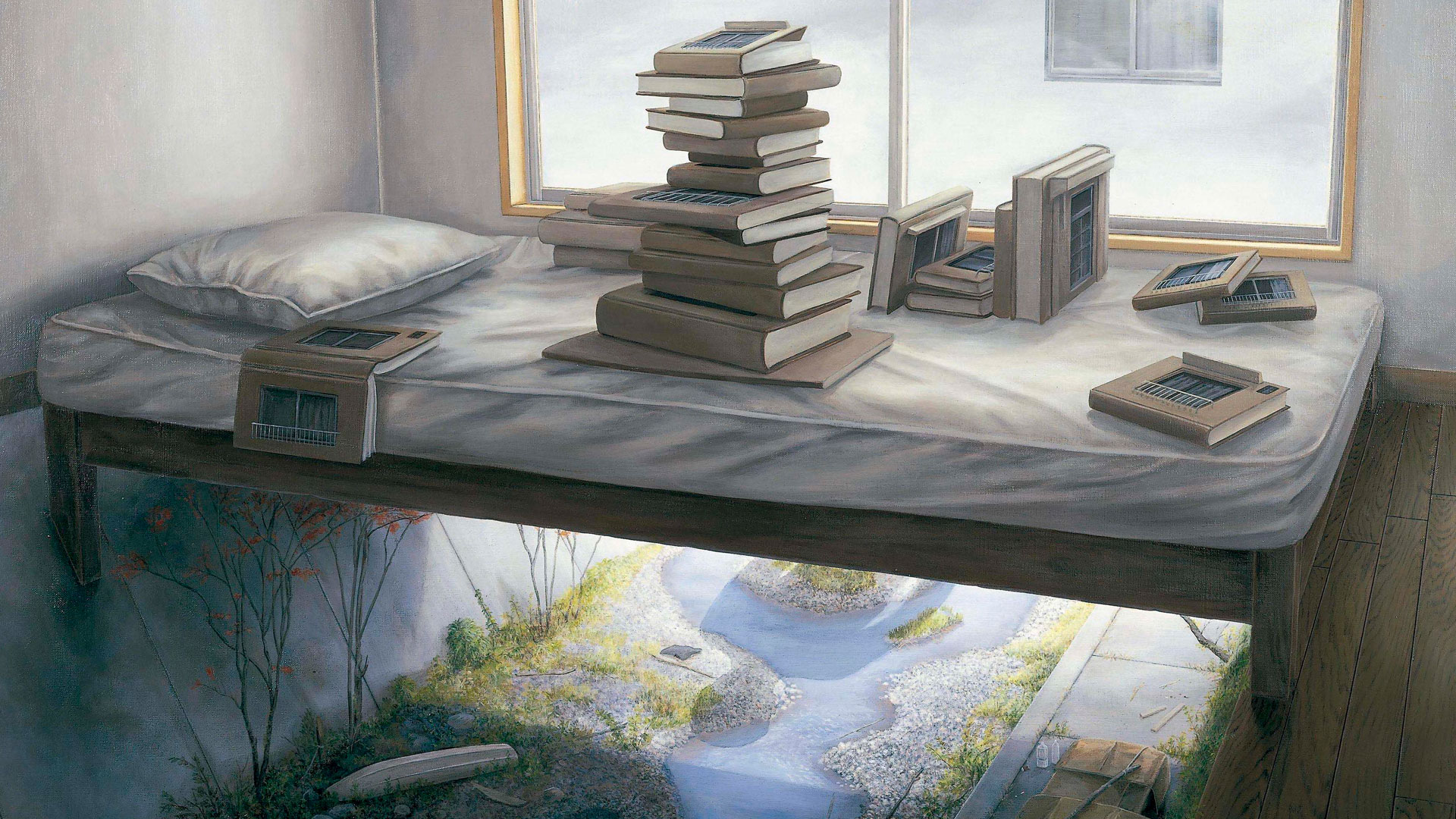 Imagen de un lienzo del pintor japonés Tetsuya Ishida
