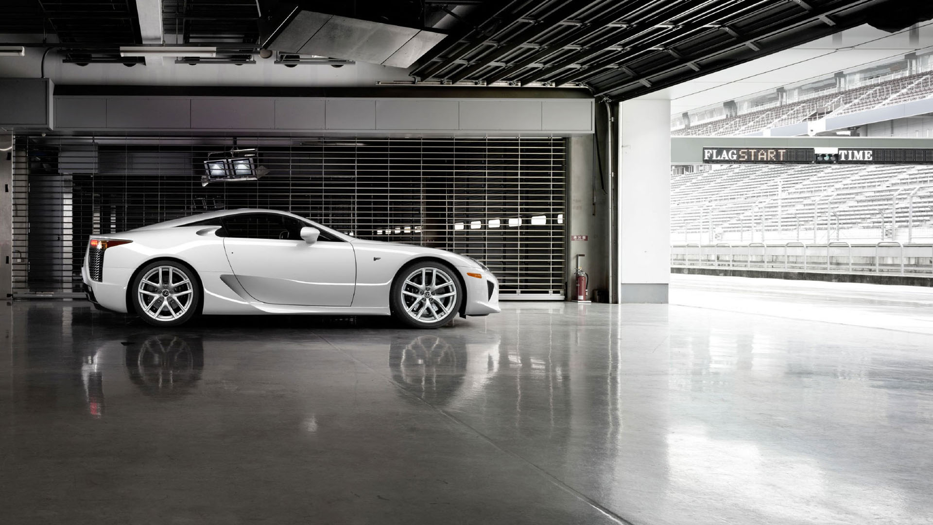 A Lexus LFA at a race track