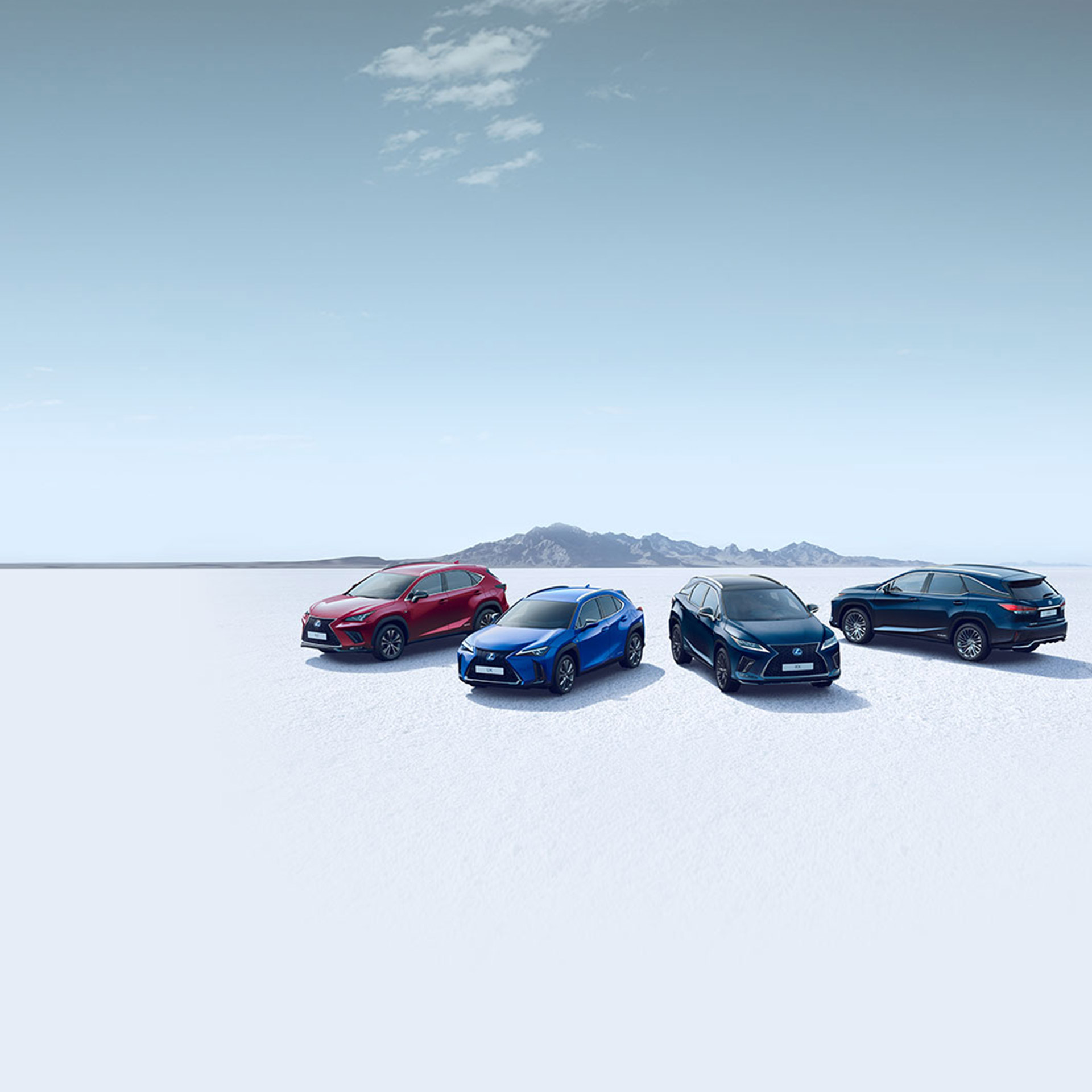 Bild av hela Lexus SUV range UX NX RX RX L